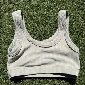 Alo Yoga Ribbed Scoop Sports Bra in Light Sage
